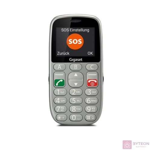 GIGASET GL390 mobiltelefon, idősek számára, Dual SIM, titán-ezüst