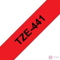   BROTHER szalag TZe-441, Piros alapon Fekete, Laminált, 18mm  0.7", 8 méter