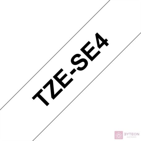 BROTHER szalag TZe-SE4, Fehér alapon Fekete, Biztonsági szalag, 18mm  0.7", 8 méter