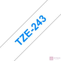   BROTHER szalag TZe-243, Fehér alapon Kék, Laminált, 18mm  0.7", 8 méter