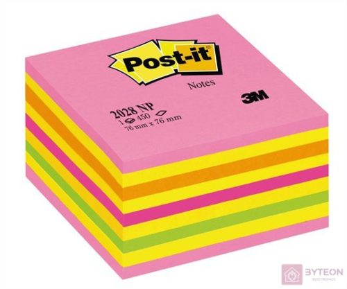3M POSTIT Öntapadó jegyzettömb, 76x76 mm, 450 lap, , lollipop pink