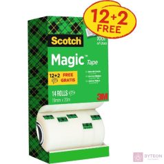   3M SCOTCH Ragasztószalag, 2 db ajándék, 19 mm x 33 m,"Magic tape 810"