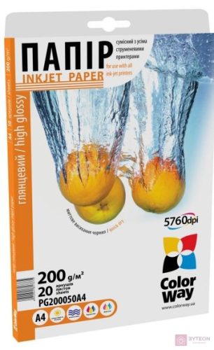 COLORWAY Fotópapír, magasfényű (high glossy), 200 g/m2, 10x15, 50 lap