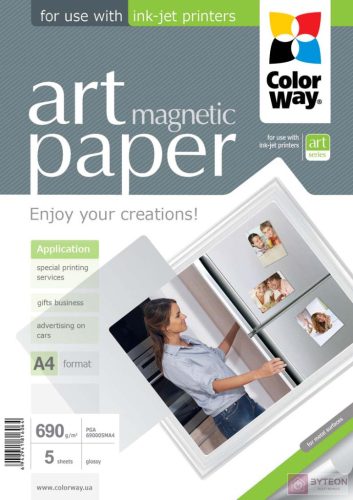 COLORWAY Fotópapír, ART series, fényes hűtőmágnes (ART glossy "magnetic"), 690 g/m2, A4, 5 lap