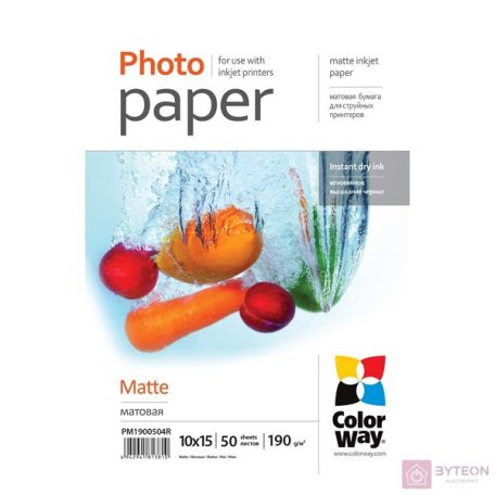COLORWAY Fotópapír, prémium Matt, 190 g/m, 10x15, 50 lap