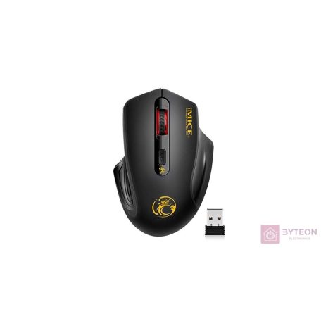 iMICE Vezeték nélküli egér optikai, E-1800, 1600dpi, USB, Fekete