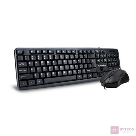 BILL Apedra KM-520 USB vezetékes billentyűzet és egér - Fekete - HU layout
