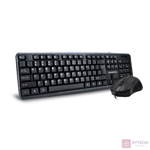 BILL Apedra KM-520 USB vezetékes billentyűzet és egér - Fekete - HU layout
