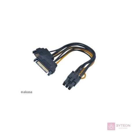 ADA Akasa 2x SATA - 6pin PCIe adapter - 15cm - AK-CBPW13-15