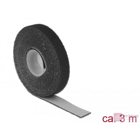 KAB Delock 18710 Hurkolható rögzítők, 3 m x 13 mm (H x Sz) tekercs, fekete