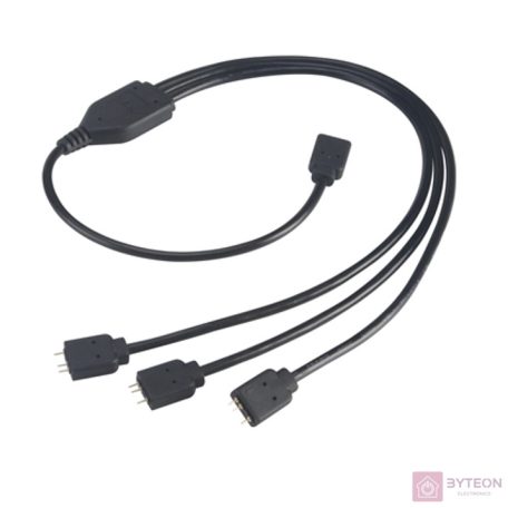 KAB Akasa 3x RGB LED elosztó és hosszabító - 50cm - AK-CBLD07-50BK