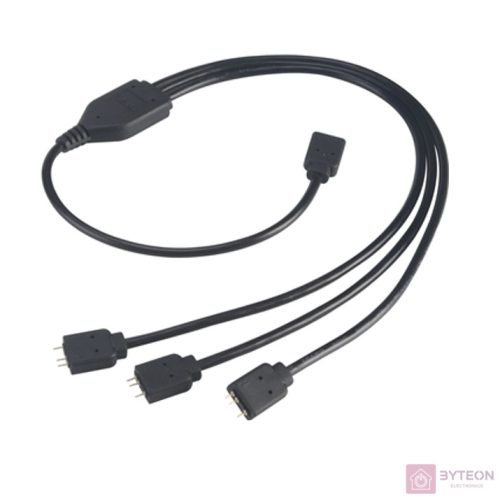 KAB Akasa 3x RGB LED elosztó és hosszabító - 50cm - AK-CBLD07-50BK
