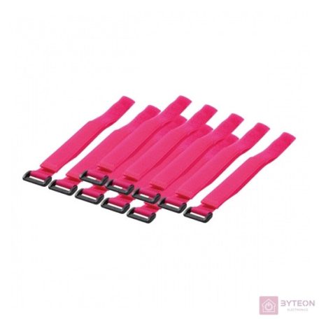 KAB LogiLink KAB0016 Vezetékösszekötő szíj szett 10db/cs - Pink