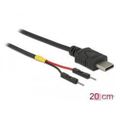   Delock C-Típusú USB tápkábel 2 db. különálló tűfejes apa véggel hossza 20 cm