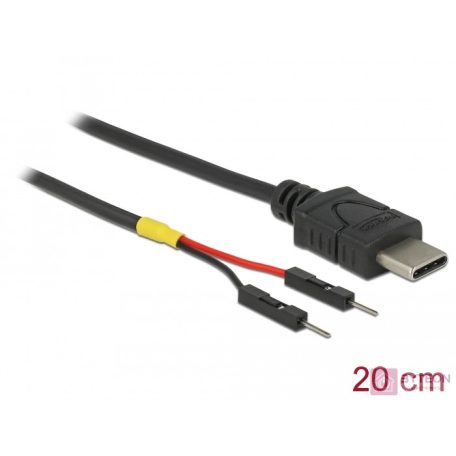 Delock C-Típusú USB tápkábel 2 db. különálló tűfejes apa véggel hossza 20 cm