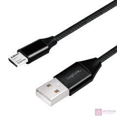 Logilink USB 2.0 Cable, AM to Micro BM, black, 0.3m