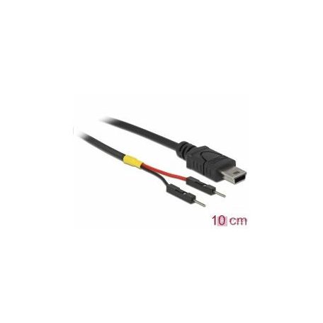 Delock Mini-B típusú USB tápkábel 2 db. különálló tűfejes apa véggel hossza 10 cm