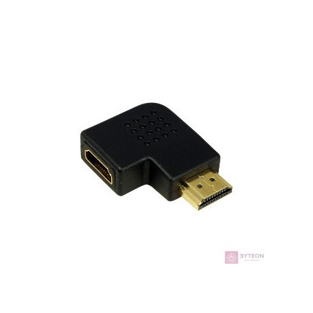 LogiLink HDMI M/F adapter fekete 90° bal