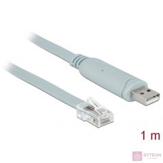   Delock Adapter USB 2.0 A-típusú apa > 1 x soros RS-232 RJ45 apa 1,0 m szürke