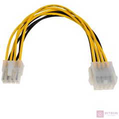   Akyga AK-CA-08 Power 8pin -> Power 8pin F/M tápkábel hosszabbító 0.2m sárga-fekete