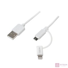 Logilink USB Cable, Micro USB with Lightning adapter, 1m