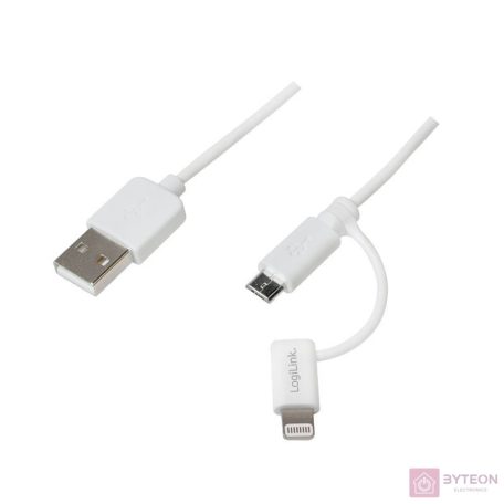 Logilink USB Cable, Micro USB with Lightning adapter, 1m