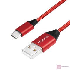 Logilink USB 2.0 Cable, AM to USB-C?, red, 1m