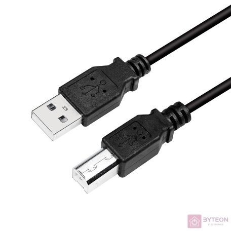 Logilink USB 2.0 Cable, AM to BM, black, 5m
