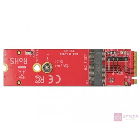 Delock Átalakító M.2 kulcs M apa > M.2 kulcs E csatlakozóhely USB és PCIe modulokhoz