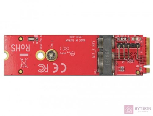Delock Átalakító M.2 kulcs M apa > M.2 kulcs E csatlakozóhely USB és PCIe modulokhoz