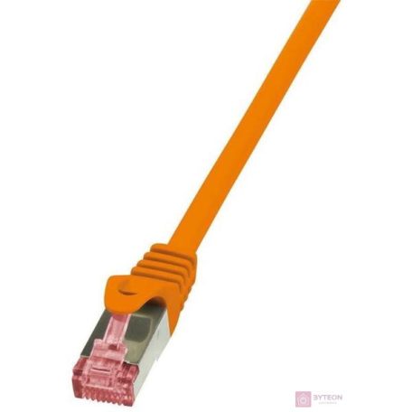 LogiLink RJ45 CAT6A S/FTP M/M adatkábel 2m AWG26 narancssárga