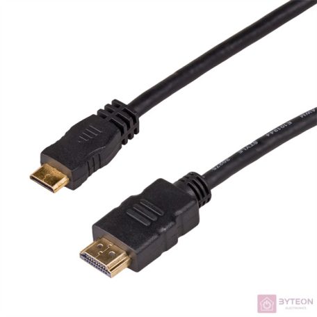 Akyga HDMI 1.4 -> HDMI mini C M/M video jelkábel 1m fekete