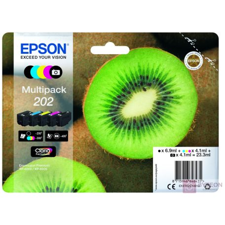 Ink Epson Kiwi Multipack 202 | CMYK+photo black | Claria Premium