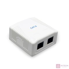 Gembird 2x RJ45 kat. 6 fali aljzat, komplett, fehér