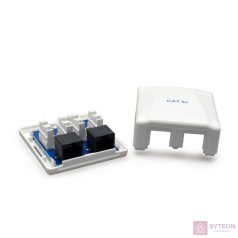 Gembird 2x RJ45 kat. 5e fali aljzat, komplett, fehér