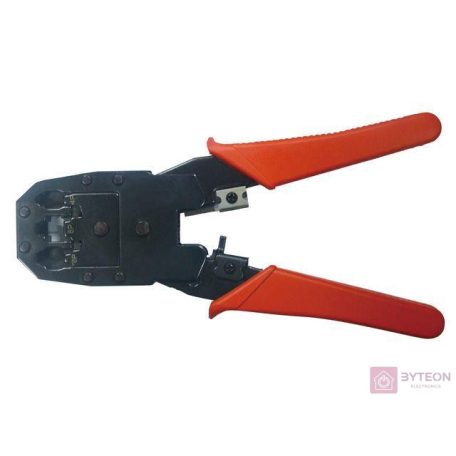 Gembird RJ45, RJ12, RJ11 krimpelőfogó fekete-piros