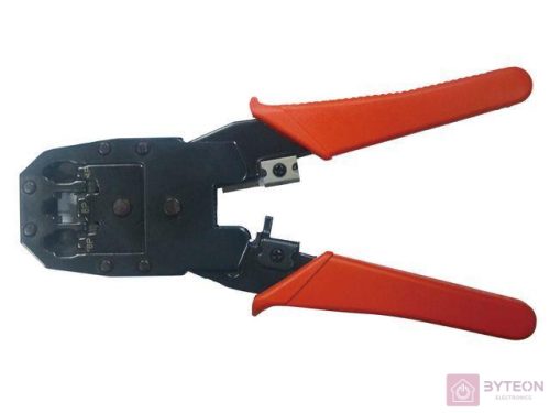 Gembird RJ45, RJ12, RJ11 krimpelőfogó fekete-piros