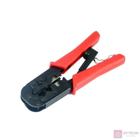 Gembird RJ45, RJ12, RJ11 krimpelőfogó  fekete-piros