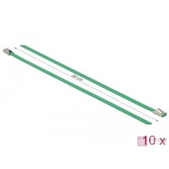   Delock Rozsdamentes Acél Kábelkötegek Hossza 200 x Szélesség 4,6 mm zöld 10 db.