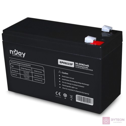 NJOY Szünetmentes akkumulátor - GP09122F (12V/9Ah, T2/F2, zárt, gondozás mentes, AGM)