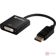   Sandberg Kábel Átalakító - DisplayPort - DVI (DisplayPort 1.1 apa - DVI-D 1.0 anya; fekete)