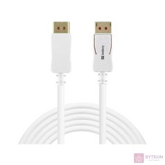 Sandberg Kábel - DisplayPort (2m; DP 1.4; 8K/60Hz; fehér)