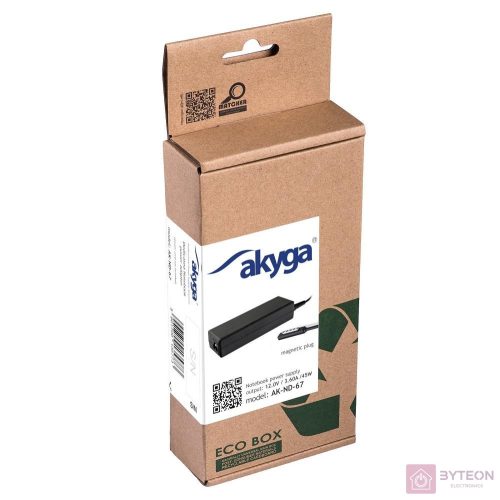 Akyga Tápegység AK-ND-68 19.5V / 2.31A 45W 4.5 x 3.0 mm + pin