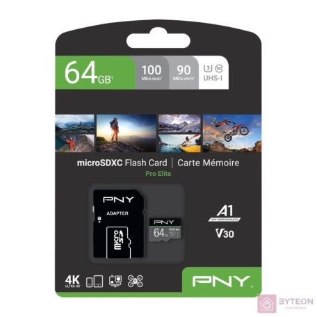 PNY PRO Elite memóriakártya 64 GB MicroSDXC Class 10 UHS-I