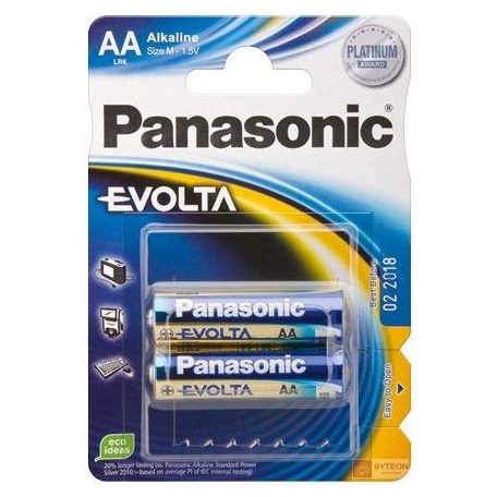 Panasonic Evolta AA Egyszer használatos elem Lúgos