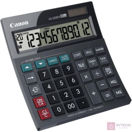 Canon AS-220RTS számológép Asztali Kijelző kalkulátor Fekete