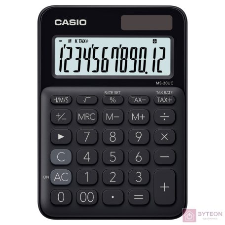 Casio MS-20UC-BK számológép Asztali Alap számológép Fekete