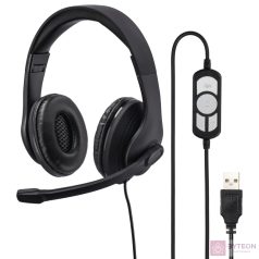 Hama HS-USB300 Headset Beanie Fekete USB A típus