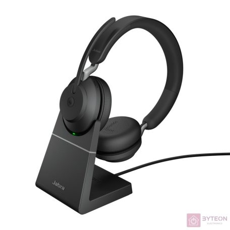 Jabra Evolve2 65, MS Stereo Headset Fejpánt Fekete Bluetooth USB C-típus