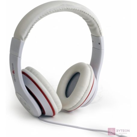 Gembird Los Angeles Headset Fejpánt Fehér 3,5 mm-es csatlakozó
